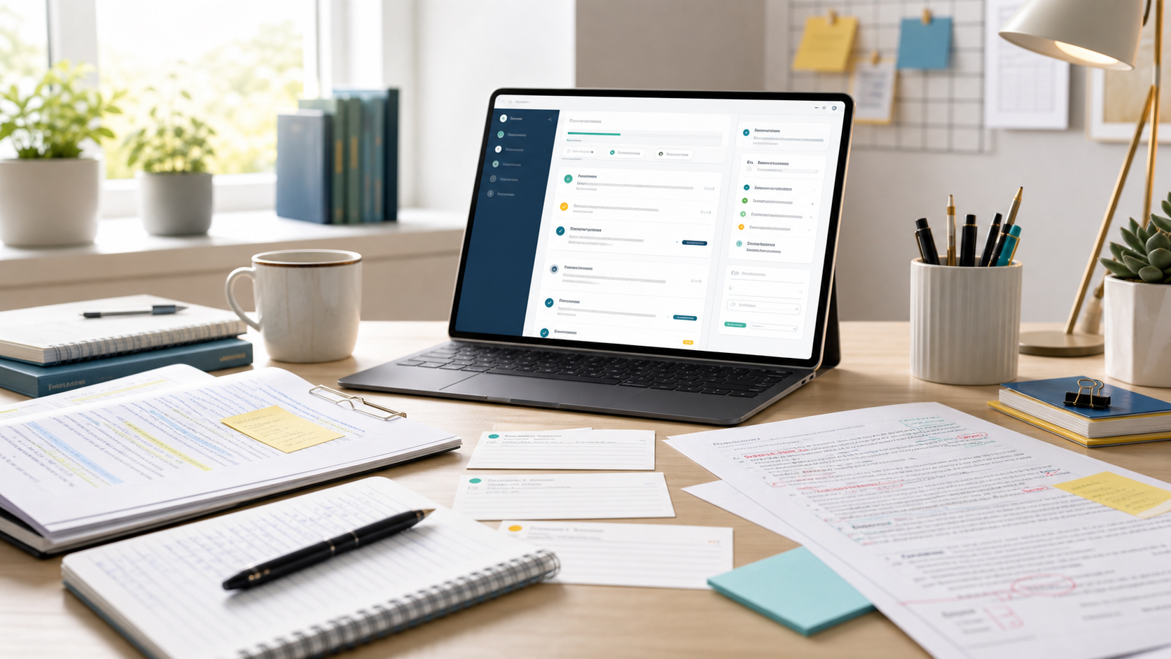 Academic writing account with research notes, documents, and an organized order dashboard